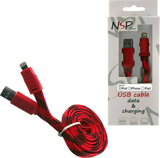 Volte-Tel Плетена / Равен USB-A към Lightning кабел Червен 1м (8135941)