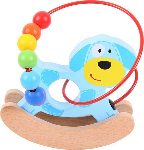 Big Jigs Дървена Играчка Клатушка с Топчета Кученце за 12+ Месеца