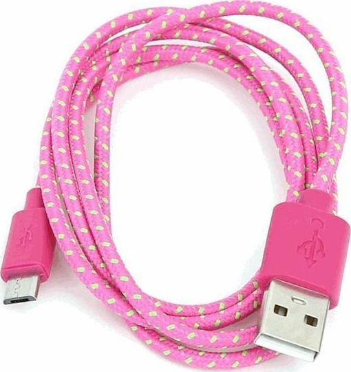 Omega Geflochten USB 2.0 auf Micro-USB-Kabel Rosa 1m (OUFBCP) 1Stück