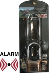 SD-2292 Motorcycle Chain Lock Motorcycle Chain Lock with Alarm & 10mm Pin in Black