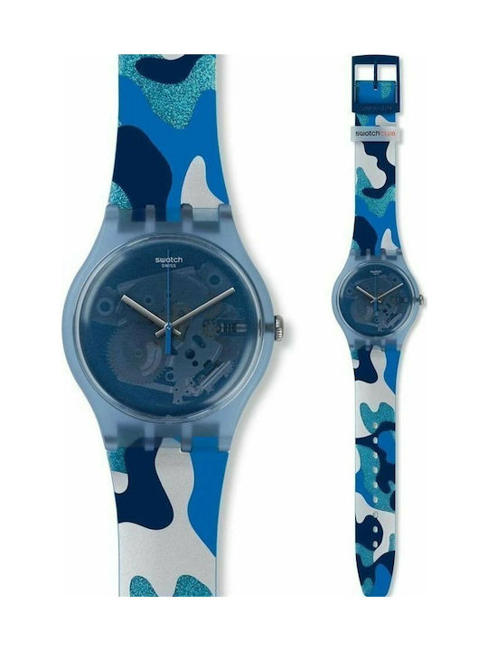 Swatch Silverscape Ceas Baterie cu Brățară din cauciuc