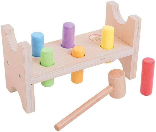 Big Jigs Hammer Toy Cylinders with Hammer made of Wood for 12++ Months