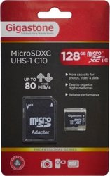 Gigastone Professional microSDXC 128GB Clasa 10 U1 UHS-I cu adaptor