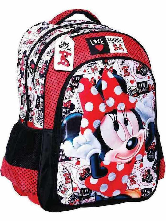 Gim Minnie Love Label School Bag Backpack Elementary, Elementary in Red color