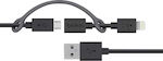 Belkin USB to Lightning/micro USB Cable Mαύρο 0.9m (F8J080BT03-BLK)