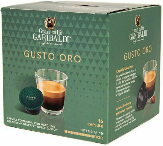Garibaldi Capsules Espresso Gusto Oro Compatible with Machine Dolce Gusto 16caps,tobolek