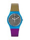 Swatch Behind Wall Watch with Rubber Strap