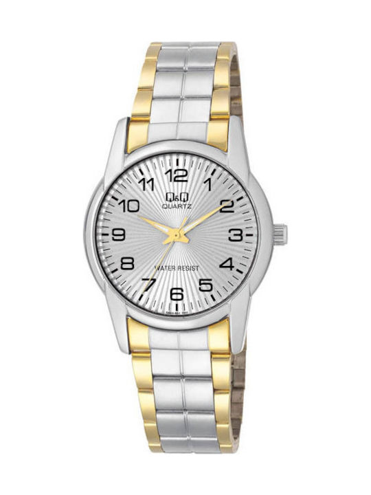 Q&Q Uhr mit Silber Metallarmband Q648J404