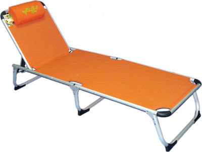Escape Foldable Aluminum Beach Sunbed Orange with Pillow 188x59x30cm