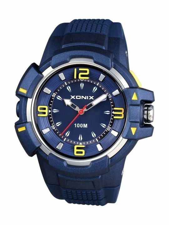 Xonix Spor Men's Watch 52mm Battery with Blue Rubber Strap