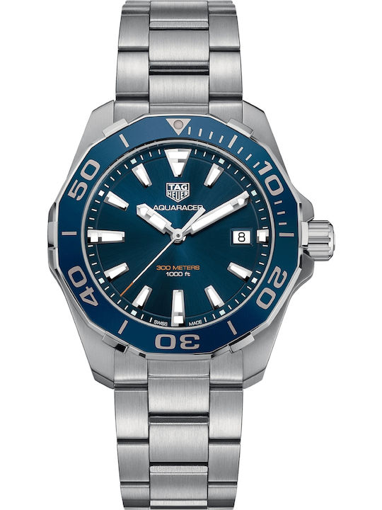TAG Heuer Aquaracer Ανδρικό Ρολόι 41mm Μπαταρίας με Ασημί Μεταλλικό Μπρασελέ