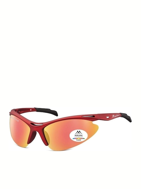 Montana Eyewear Polarized Bărbătești Ochelari de soare cu Roșu Cadru și Roșu Polarized Lentilă SP301A