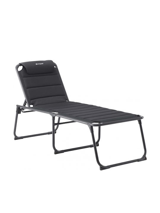 Liegestuhl Aluminium Samoa mit Kissen Schwarz 200x70x49cm.