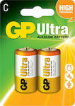 GP Batteries Ultra Αλκαλικές Μπαταρίες C 1.5V 2τμχ