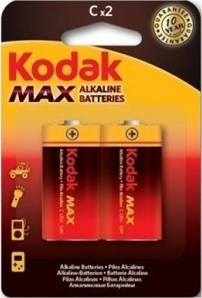 Kodak Max Alkaline Batterien C 1.5V 2Stück