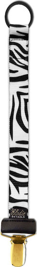 Elodie Details Ribbon Pacifier Zebra Sunshine made of Fabric White-Black