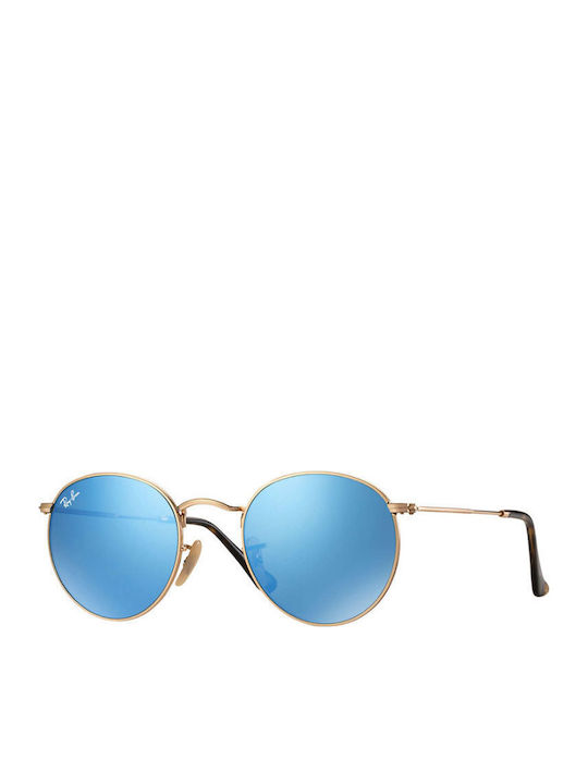 Ray Ban Round Metal Unisex Γυαλιά Ηλίου με Χρυσό Μεταλλικό Σκελετό