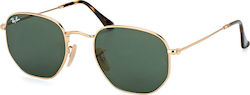 Ray Ban Hexagonal Γυαλιά Ηλίου Χρυσά με Μεταλλικό Σκελετό