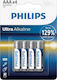 Philips Ultra Алкални Батерии AAA 1.5V 4бр