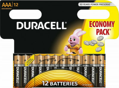 Duracell Αλκαλικές Μπαταρίες AAA 1.5V 12τμχ