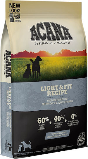 Acana Light & Fit Recipe 2kg Dry Food Diet, Grain-Free for Adult Dogs with Chicken