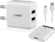 Ldnio Ldnio Handyladegerät Mit 2 USB-A Ausgangsanschlüsse Und Micro-USB Kabel Weiß (DL-AC200)