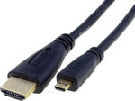 VCOM HDMI 1.4 Cable HDMI male - micro HDMI male 1.8m Μαύρο