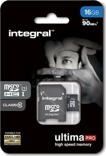 Integral Ultimapro microSDHC 16GB Klasse 10 U1 mit Adapter
