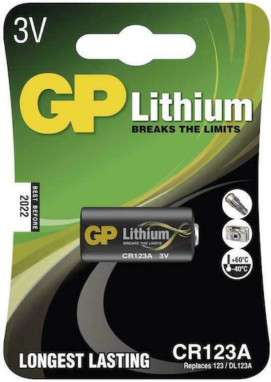 GP Batteries Μπαταρία Λιθίου CR123A 3V Μιας Χρήσης (Long Life) 1τμχ