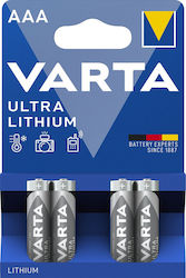 Varta Ultra Baterii de Litiu AAA 1.5V 4 Bucăți