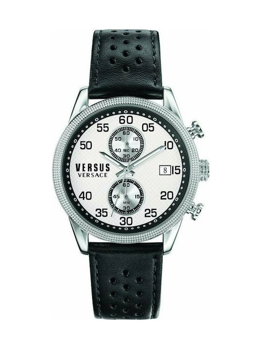Versus by Versace Uhr Chronograph Batterie mit Schwarz Lederarmband S66060016