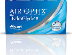 Air Optix Plus Hydraglyde 6 Μηνιαίοι Φακοί Επαφής Σιλικόνης Υδρογέλης
