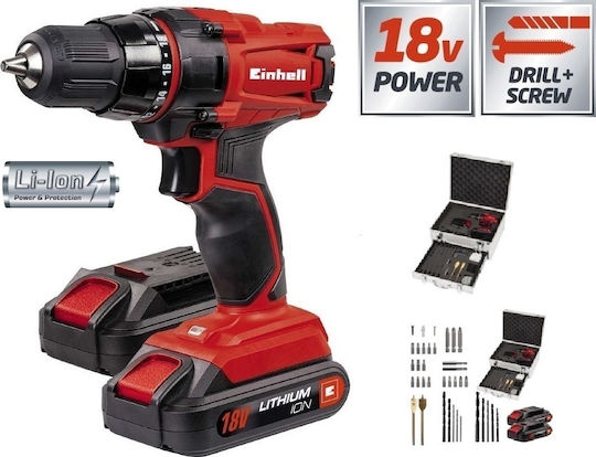 Einhell TC-CD 18-2 Li Kit Δραπανοκατσάβιδο Μπαταρίας 18V 2x1.3Ah