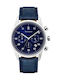 Pierre Lannier Chronograph Ανδρικό Ρολόι 42mm Χρονογράφος Μπαταρίας με Μπλε Δερμάτινο Λουράκι