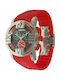 Gianfranco Ferre Watch Chronograph Battery with Red Rubber Strap GF9026M03P