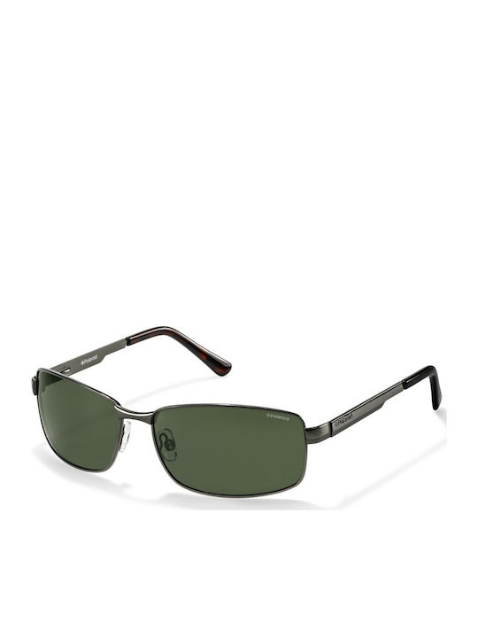 Polaroid Men's Sunglasses with Gray Metal Frame and Green Lens P4416 A3X/RC