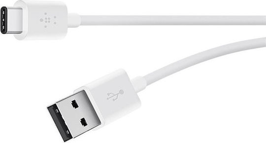 Belkin USB 2.0 Cable USB-C male - USB-A Λευκό 1.8m F2CU032BT06-WHT