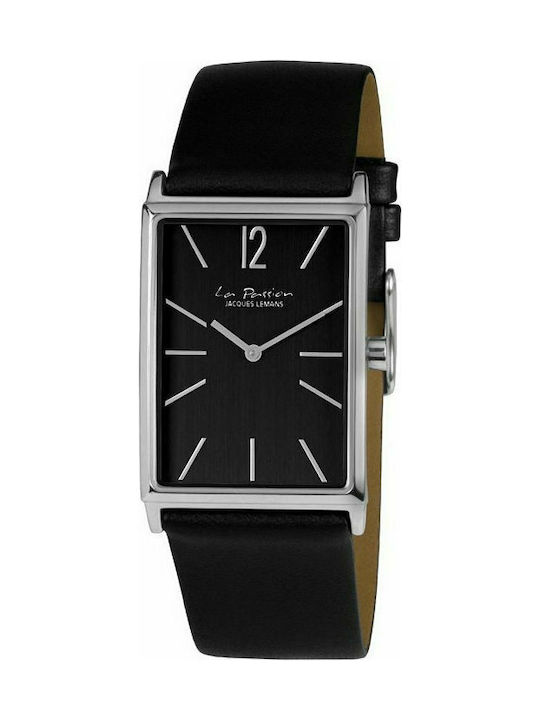 Jacques Lemans La Passion Watch with Black Leather Strap