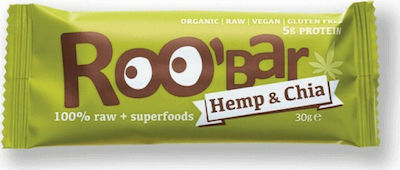 RooBar Hemp & Chia Bar with 5gr Protein 30gr