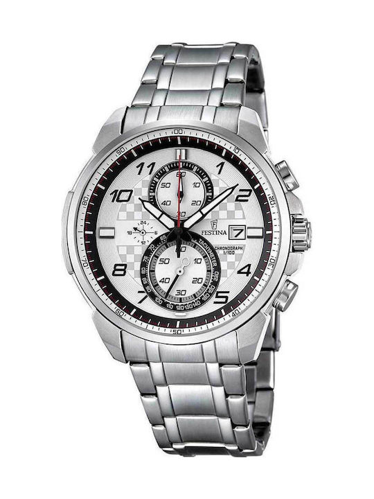 Festina Watch Chronograph Battery with Silver Metal Bracelet F6842/2