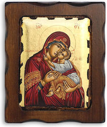 Virgin Mary Sweetheart Wooden Icon 16x13cm