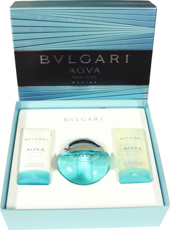 Bvlgari Aqva Marine Eau de Parfum 50ml & After Shave 75ml & Shampoo