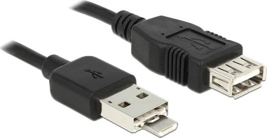 DeLock Regular USB to micro USB Cable Μαύρο 0.5m (83610)