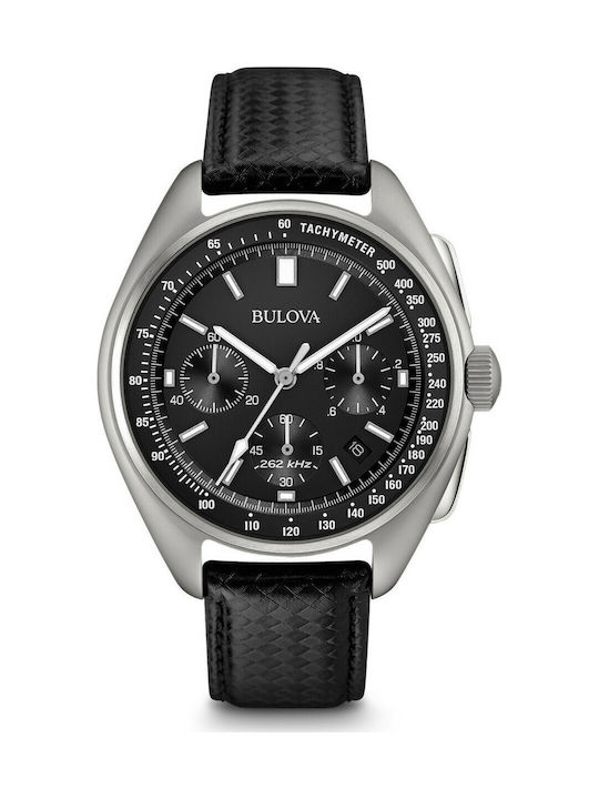 Bulova Special Edition Moon Chronograph Ρολόι Χρονογράφος Μπαταρίας με Δερμάτινο Λουράκι σε Μαύρο χρώμα