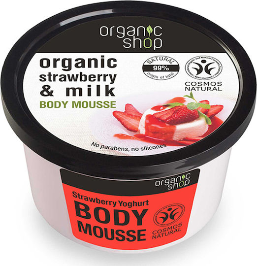 Organic Shop Căpșuni și lapte Mousse hidratant pentru corp 250ml