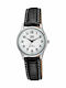 Q&Q Women's Watch with Black Leather Strap