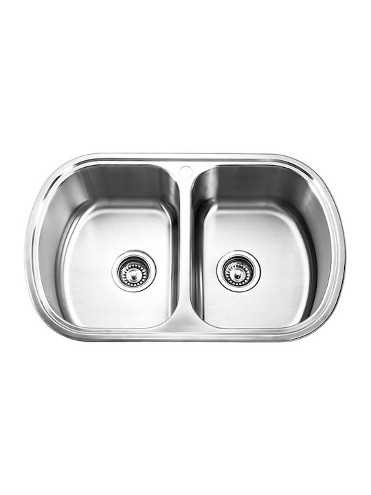 Ravenna Karen 012187 Drop-In Sink Inox Satin W77xD49cm Silver