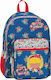 Lyc Sac Blossom School Bag Backpack Elementary, Elementary Blue with Water bottle holder