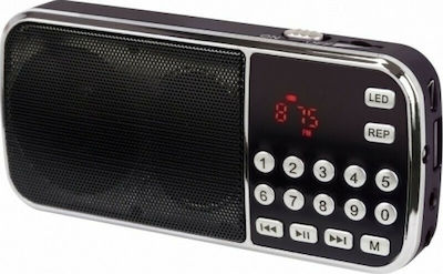 Dynavox FMP3 Bass Boost Portable Radio Rechargeable with USB Black