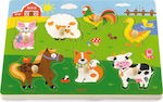 Wooden Kids Peg Puzzle Farm Animals for 3++ Years 7pcs Viga Toys